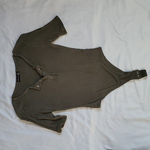Popular 21 Olive green short sleeved bodysuit
